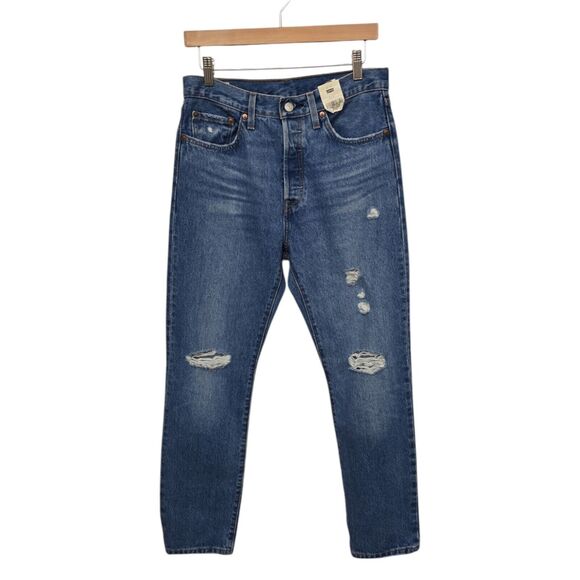 NWT Levi's Premium Capital E 501 Original Straight 28x30 Distressed‎ Button Fly - Picture 1 of 13